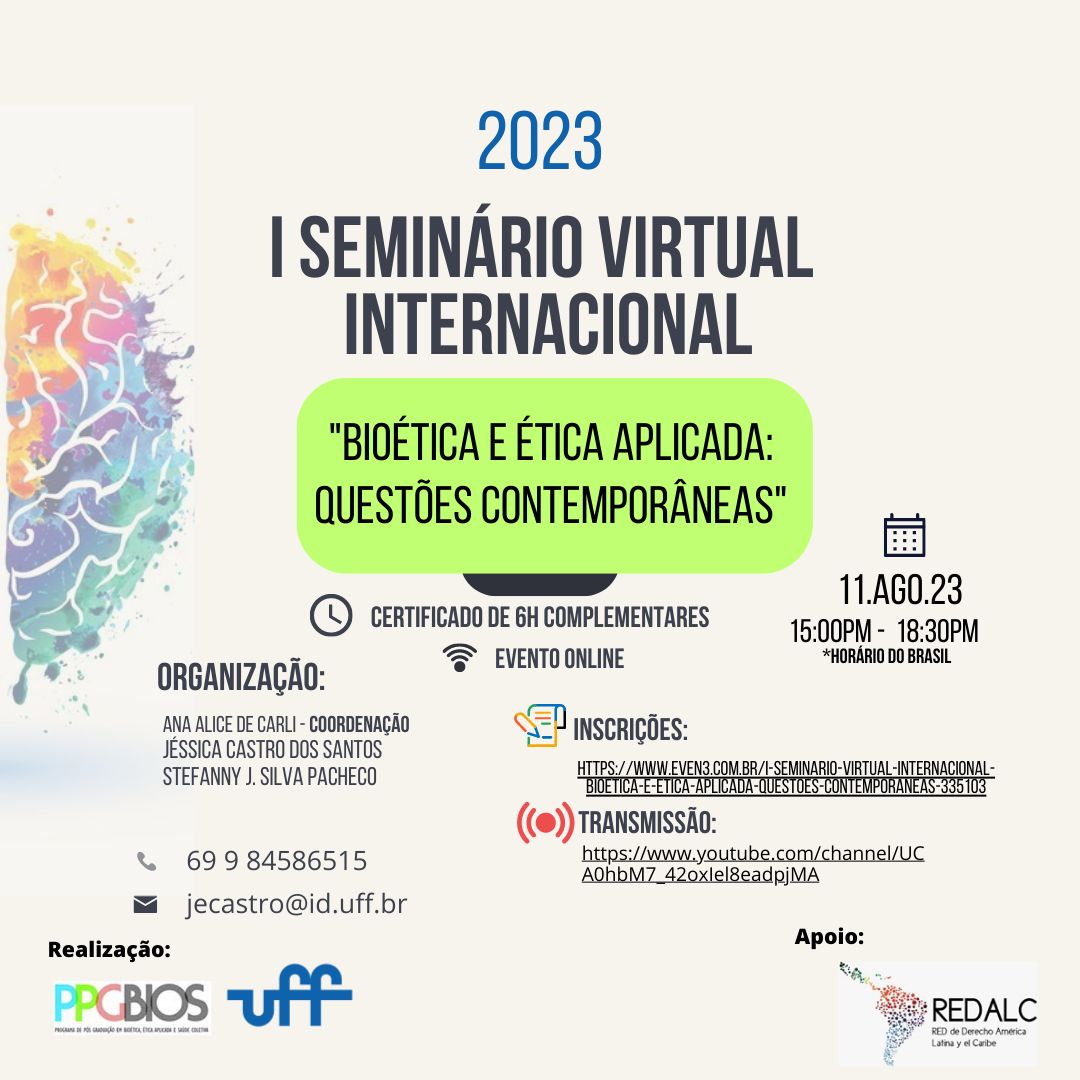 I Seminario Virtual Internaciona «Bioética e Ética Aplicada:  Questoes Contemporáneas»